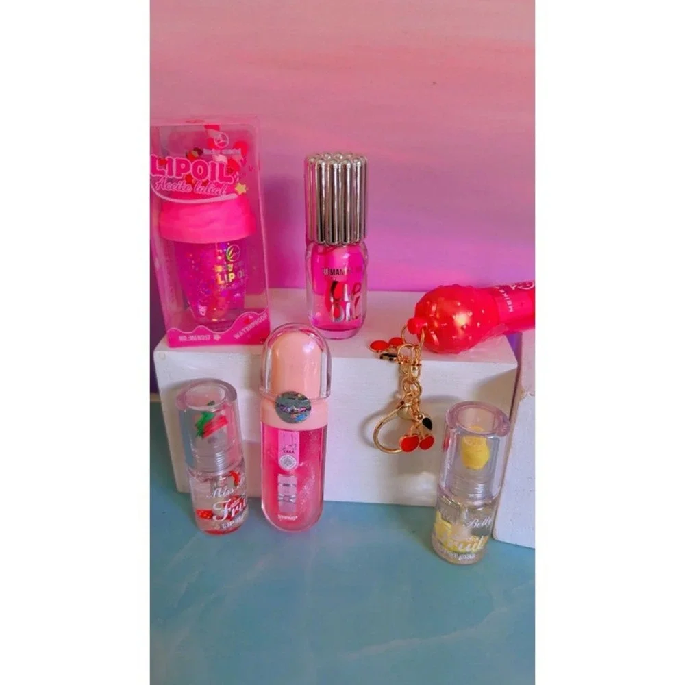 Very‎ big fruity cherry strawberry Summer lip balm lip oil bun bundle NEW